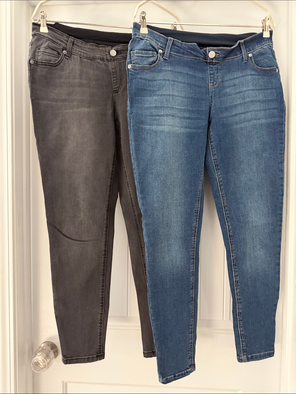 Maternity Skinny Jeans Duo - Blue and Charcoal